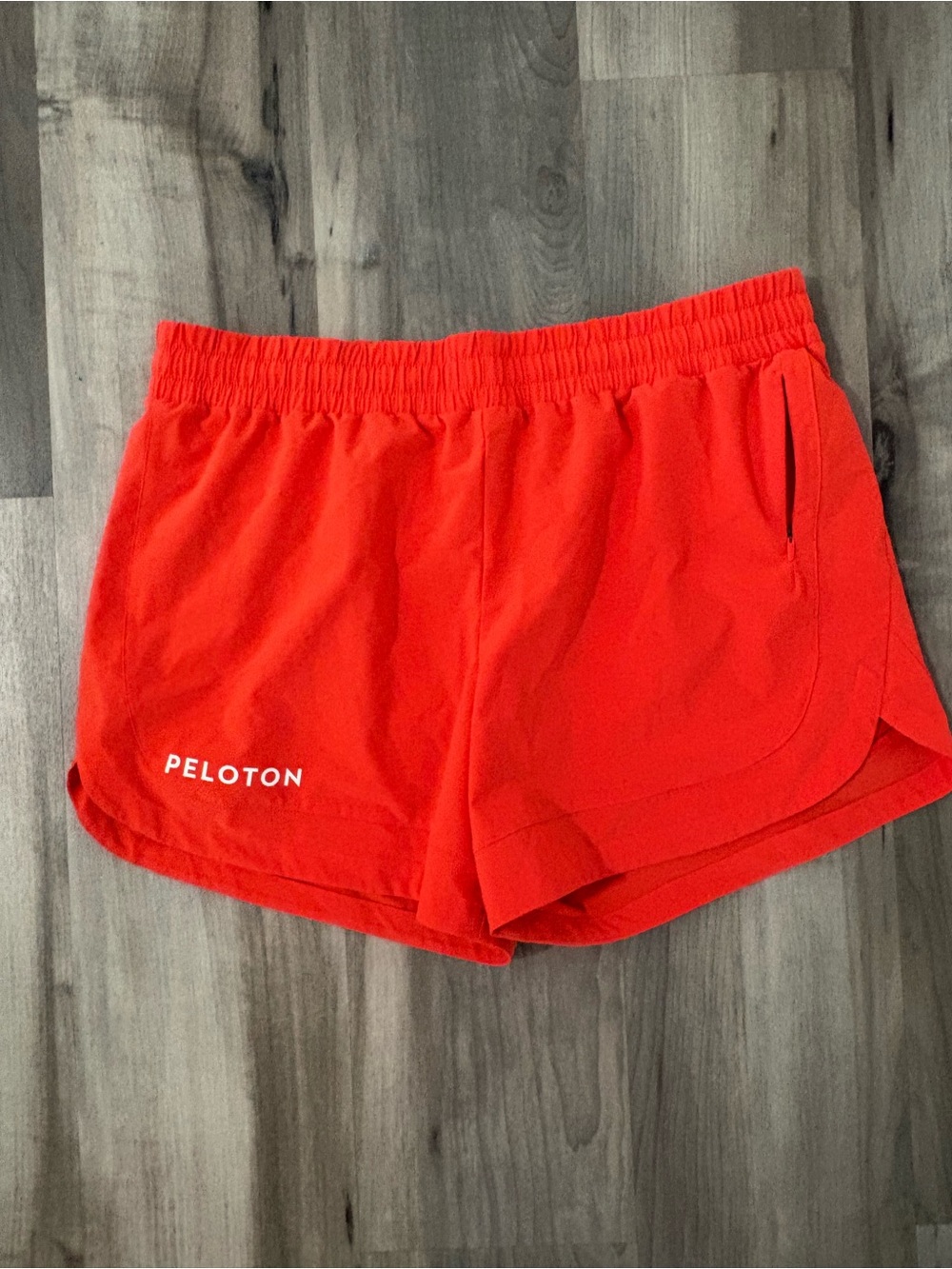NWOT Peloton Women's Bright Red Athletic Shorts with Logo size large